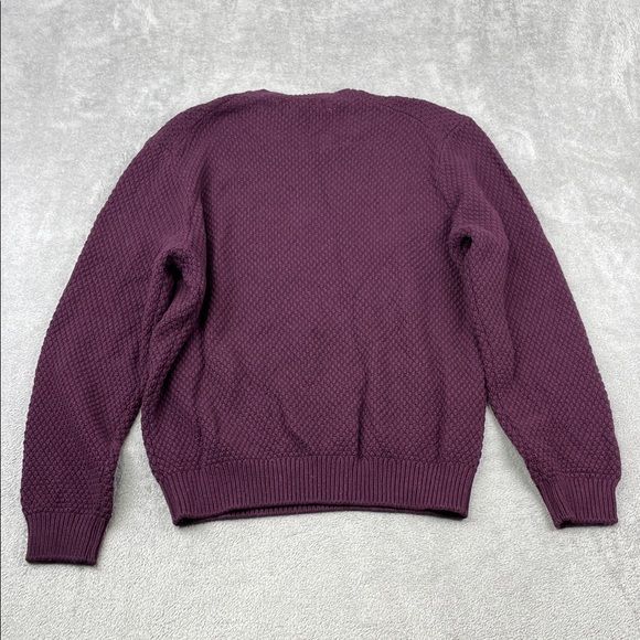 NEW Outerknown L Wool Cotton Harbor Knit Purple Textured Knit Sweater - Picture 9 of 10